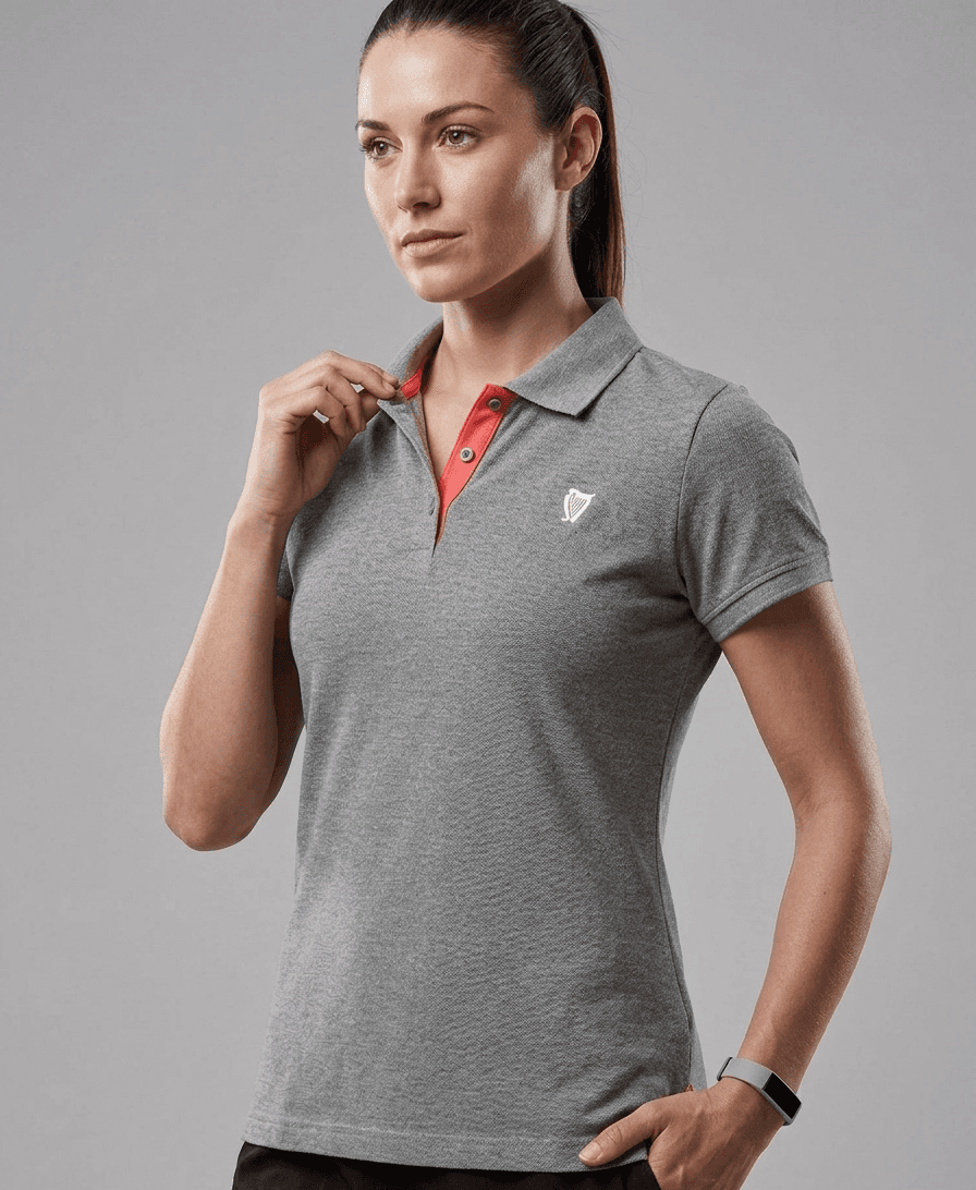 Lyra Essential Women’s Polo – Heather Grey